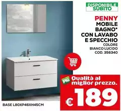 Penny - Mobile Bagno Con Lavabo E Specchio
