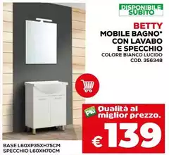 MOBIE BATTY BEGNO CON LAVABOR E SPECHIO MOBIE BATTY BEGNO CON LAVABOR E SPECHIO