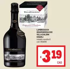 Chiarli - Lambrusco Di Grasparossa DOC Villa Cialdini Chiarli - Lambrusco Di Grasparossa DOC Villa Cialdini