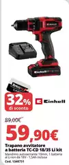 Einhell - Trapano Avvitatore A Batteria Tc-cd 18/35 Li Kit