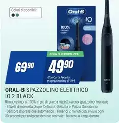 Oral b - Spazzolino Elettrico 10 2 Black Oral b - Spazzolino Elettrico 10 2 Black