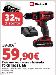 Brico Io - Trapano Avvitatore A Batteria TC-CD 18/35 Li Kit