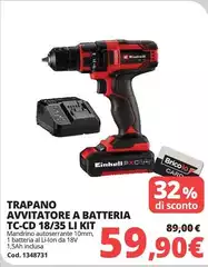Einhell - Trapano Avvitatore A Batteria TC-CD 18/35