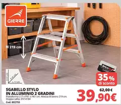 Gierre - Sgabello Stylo In Alluminio 2 Gradini Gierre - Sgabello Stylo In Alluminio 2 Gradini