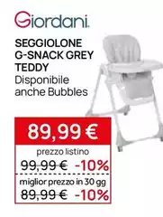 Giordani - Seggiolone G-Snack Grey Teddy