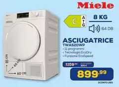 Miele - TWA520WP Asciugatrice Caricamento frontale 8 kg 1400 Giri/min A Bianco