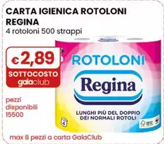 Regina - Carta Igienica Rotoloni 4 Rotoloni 500 Strappi