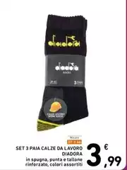 Diadora - Set 3 Paia Calze Da Lavoro