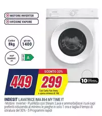 Indesit - Lavatrice IMA 84W MT TIME IT