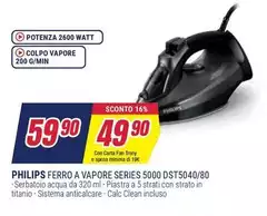 Philips - Ferro Da Stiro a Vapore Serie 5000 DST5040/80