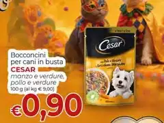 Cesar - Bocconcini Per Cani In Busta Manzo E Verdure, Pollo E Verdure