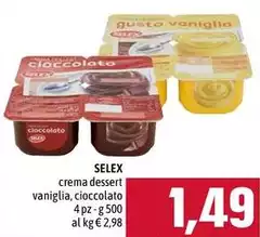 Selex - Crema Dessert Vaniglia, Cioccolato
