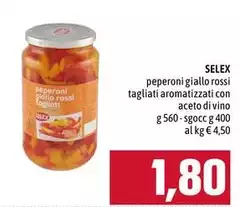 Selex - Peperoni Giallo Rossi Tagliati Aromatizzati Con Aceto Di Vino