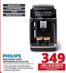 Philips - Series 3300 EP3321/40 Macchina Caffè Automatica, 5 Bevande, Montalatte, 1.8L, Macine In Ceramica
