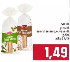 Selex - Grissini Semi Di Sesamo, Olive Verdi