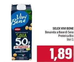 Selex - Vivi Bene Bevanda A Base Di Soia Proteica Bio Selex - Vivi Bene Bevanda A Base Di Soia Proteica Bio