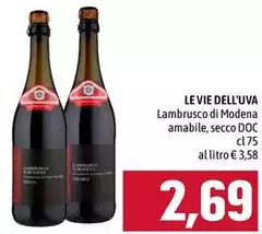 Le vie dell'uva - Lambrusco Di Modena Amabile, Secco DOC Le vie dell'uva - Lambrusco Di Modena Amabile, Secco DOC