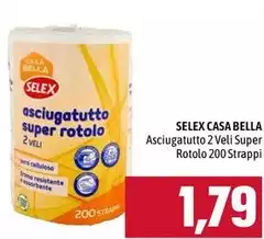 Selex - Asciugatutto 2 Veli Super Rotolo 200 Strappi