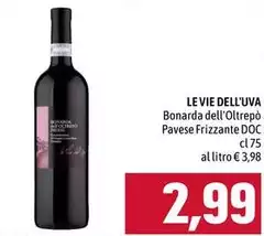 Le vie dell'uva - Bonarda Dell'Oltrepò Pavese Frizzante DOC Le vie dell'uva - Bonarda Dell'Oltrepò Pavese Frizzante DOC