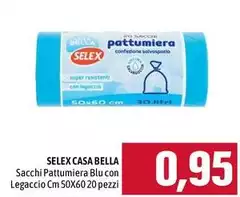 Selex - Sacchi Pattumiera Blu Con Legaccio Cm 50X60 20 Pezzi Selex - Sacchi Pattumiera Blu Con Legaccio Cm 50X60 20 Pezzi