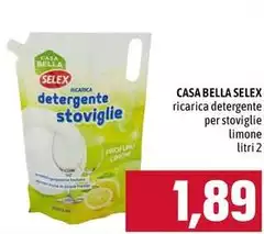 Selex - Casa Bella Ricarica Detergente Per Stoviglie Limone Selex - Casa Bella Ricarica Detergente Per Stoviglie Limone