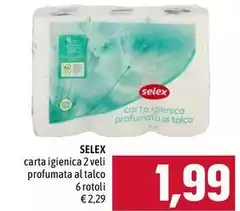 Selex - Carta Igienica 2 Veli Profumata Al Talco Selex - Carta Igienica 2 Veli Profumata Al Talco