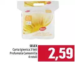 Selex - Carta Igienica 3 Veli Profumata Camomilla Selex - Carta Igienica 3 Veli Profumata Camomilla