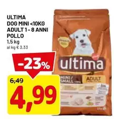 Ultima - Dog Mini 10kg Adult 1-8 Anni Pollo