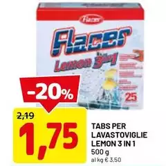 Tabs Per Lavastoviglie Lemon 3 In 1 Tabs Per Lavastoviglie Lemon 3 In 1