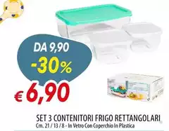 Excelsa - Set 3 Contenitori Frigo Rettangolari