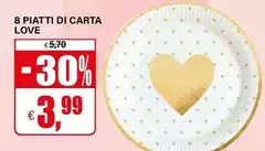8 Piatti Di Carta Love