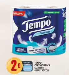 Tempo - Carta Igienica Comfort 4 Maxi Rotoli Tempo - Carta Igienica Comfort 4 Maxi Rotoli