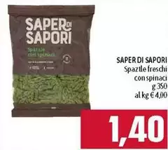 Saper di sapori - Spaztle Freschi Con Spinaci Saper di sapori - Spaztle Freschi Con Spinaci