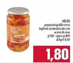 Selex - Peperoni Giallo Rossi Tagliati Aromatizzati Con Aceto Di Vino