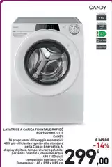 Candy - Lavatrice A Carica Frontale Rapido RO440DMMI212/I-S