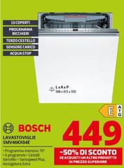 Bosch - Serie 4 SMV46KX04E Lavastoviglie A Scomparsa Totale 13 Coperti E