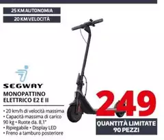 Ninebot By Segway - Monopattino Elettrico E2 E II