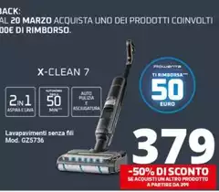 Rowenta - X Clean 7 Lavapavimenti Senza Fili GZ5736