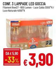 Luce - Conf. 3 Lampade Led Goccia