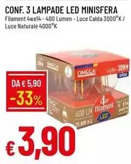 Luce - Conf. 3 Lampade Led Luce - Conf. 3 Lampade Led