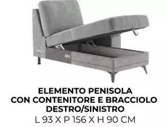 Elemento Penisola Con Contenitore E Bracciolo Destro/sínstro