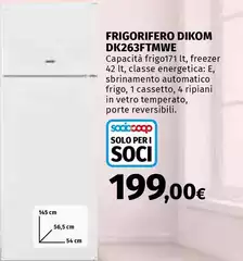 Dikom - Frigorifero DK263FTMWE