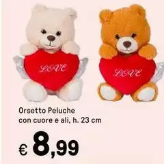 Love - Orsetto Peluche Con Cuore E Ali Love - Orsetto Peluche Con Cuore E Ali