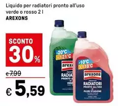 Arexons - Liquido Per Radiatori Pronto All'Uso Verde O Rosso Arexons - Liquido Per Radiatori Pronto All'Uso Verde O Rosso