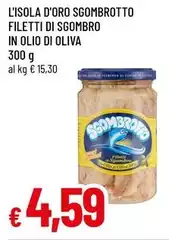 L'isola D'oro - Sgombrotto Filetti Di Sgombro In Olio Di Oliva