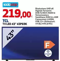 TCL - Tv Led 43" 43P69K TCL - Tv Led 43" 43P69K