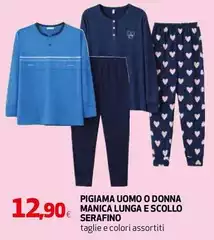 Serafino - Pigiama Uomo O Donna Manica Lunga E Scollo Serafino - Pigiama Uomo O Donna Manica Lunga E Scollo