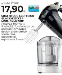 Black & Decker - Sbattitore Elettrico Mod. BXMX301E