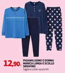 Serafino - Pigiama Uomo O Donna Manica Lunga E Scollo Serafino - Pigiama Uomo O Donna Manica Lunga E Scollo