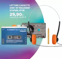 Player - Lettore Cassette Anni ''80'walkman'' Btapebl Epok